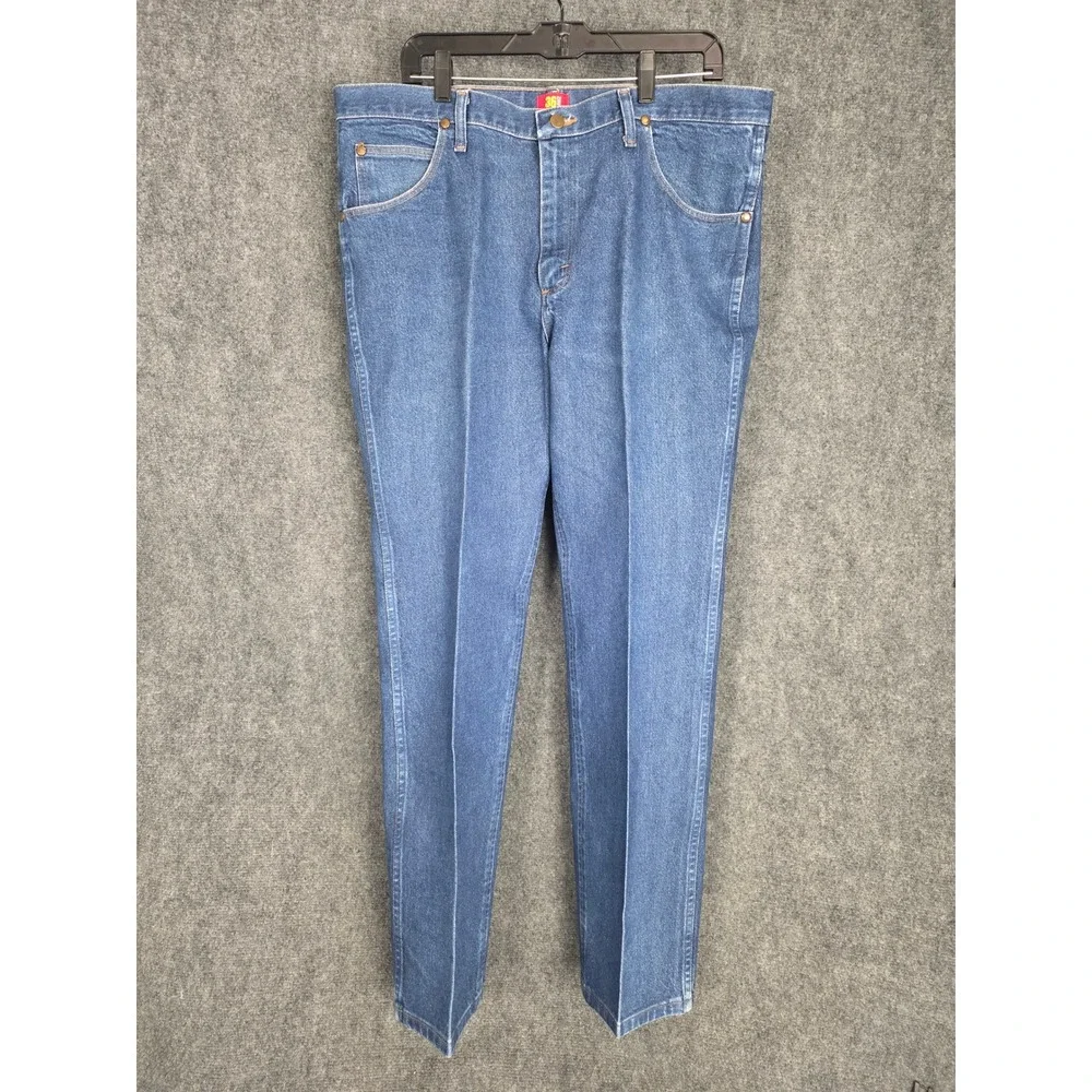 Wrangler 36MWZPD Jeans‎ 38x32 Regular Fit Blue Denim Classic Cowboy Western Work